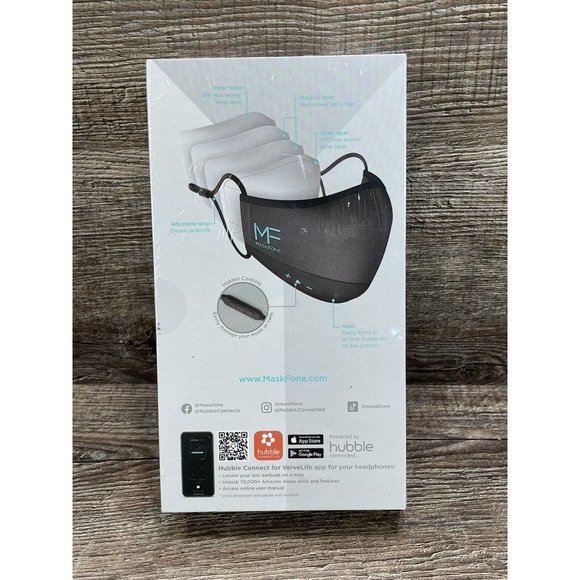 MASKFONE Smart Mask with Microphone Bluetooth Wireless Filters Earbuds Mask M/L - Picture 2 of 7